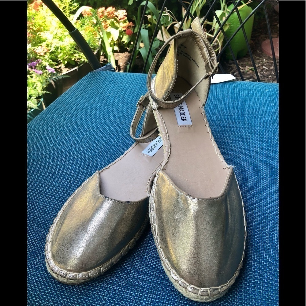 Steve Madden metallic golden espadrille flats - Picture 7 of 8